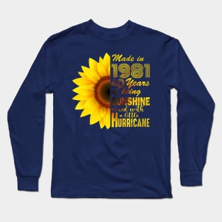 Vintage 1981 Sunflower 40th Birthday Awesome Gift Long Sleeve T-Shirt